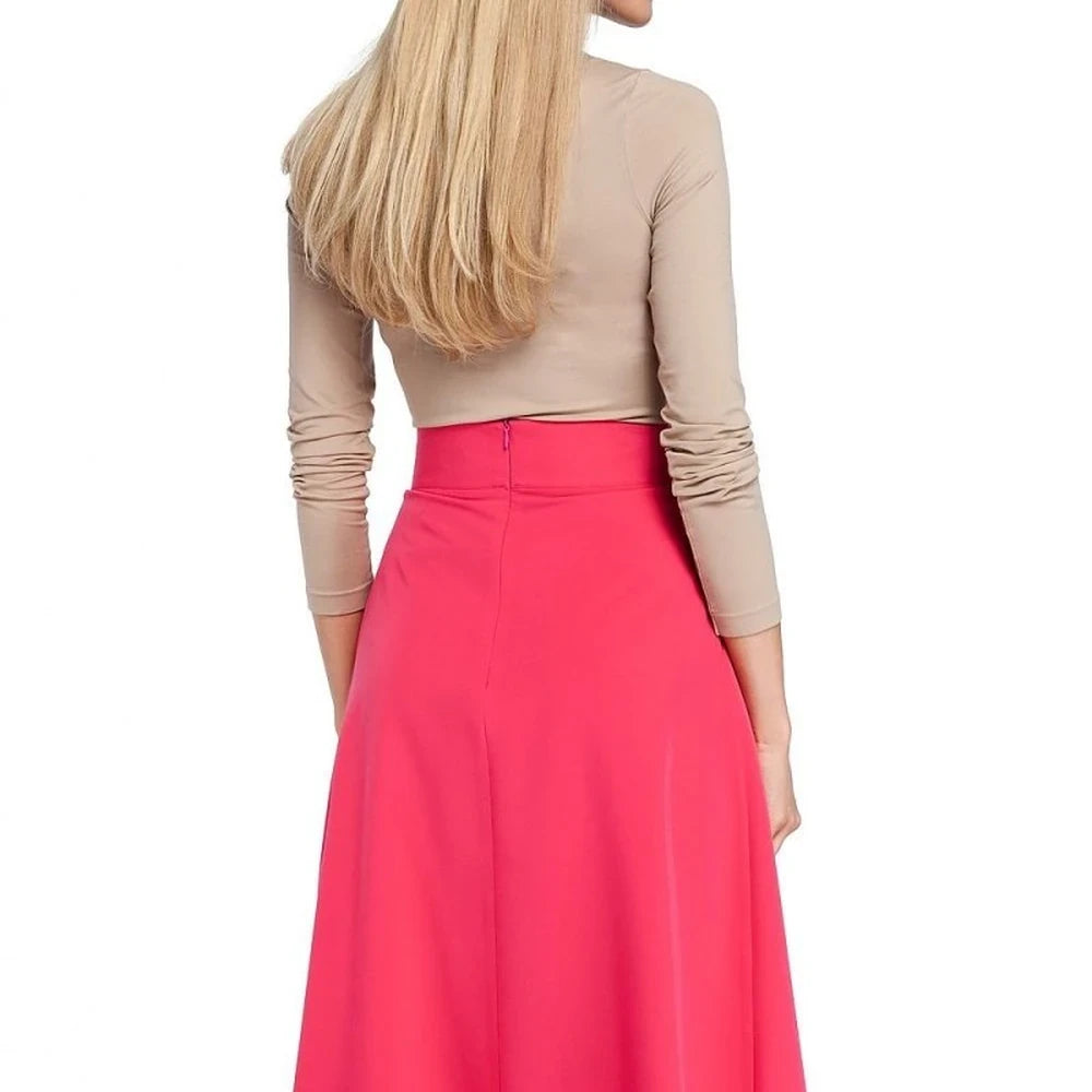 Knee-Length Flared Skirt with Pockets