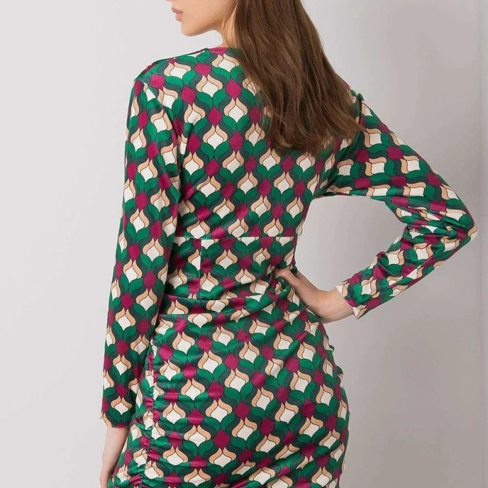 Velour Day Dress with Long Sleeves