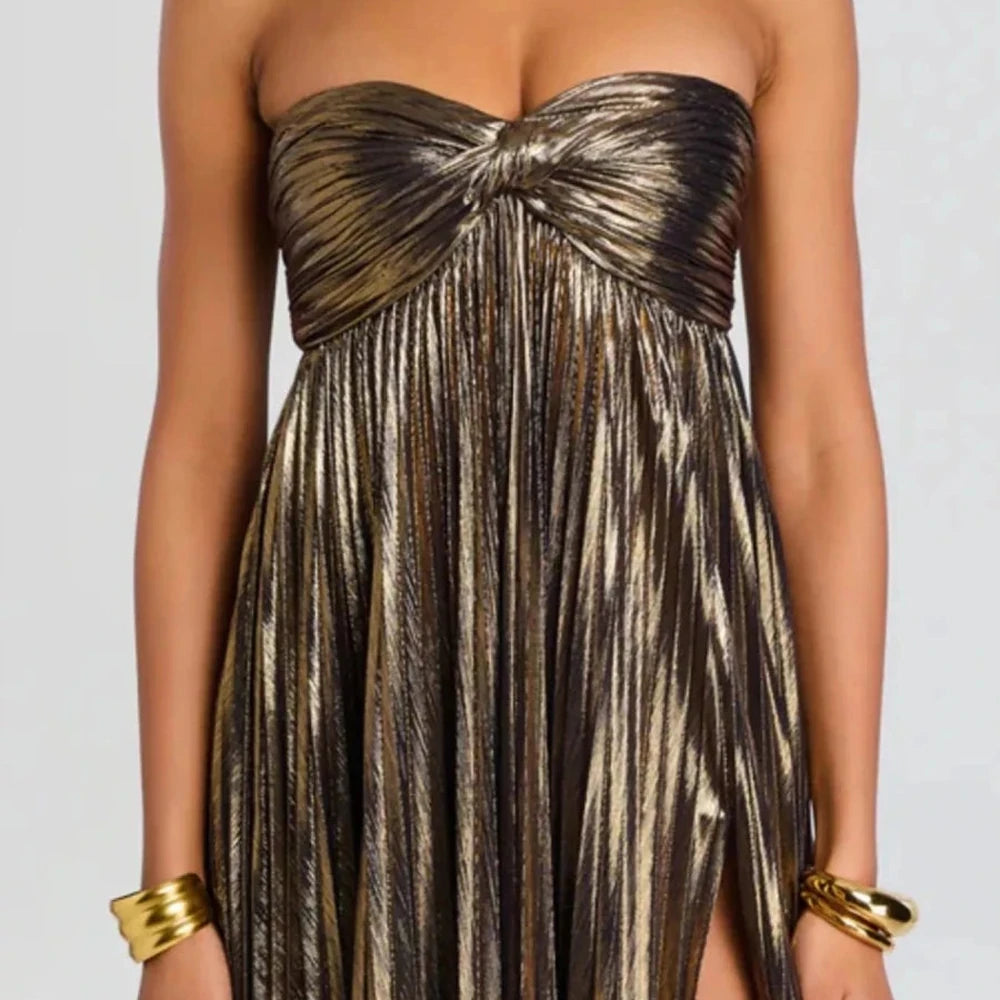 Sweetheart Neck Tube Maxi Dress with Split