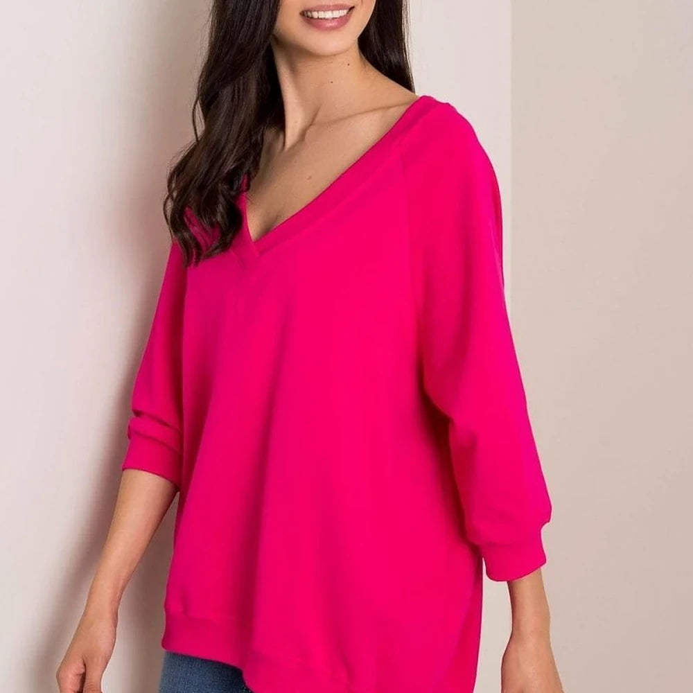 Loose Fit Sweatshirt - Cotton Spandex Blend
