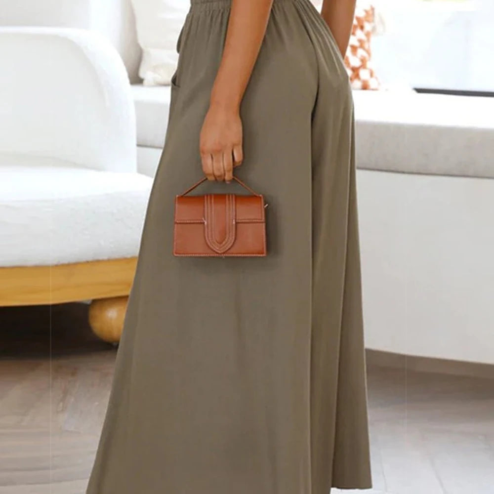 Wide Leg Drawstring Waist Pants