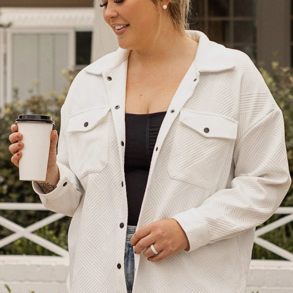 Plus Size Snap Down Jacket