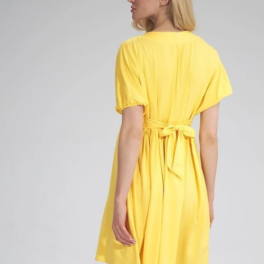 Sweetheart Neckline Buffet Sleeve Dress