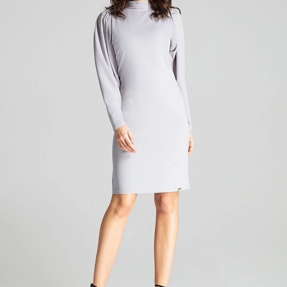 Fitted Midi Dress with Turtleneck