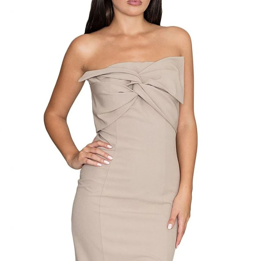 Fitted Open Shoulder Cocktail Dress
