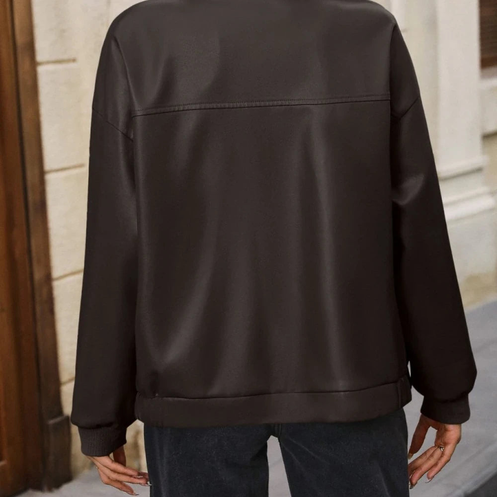 Zip Up Baseball Collar Jacket