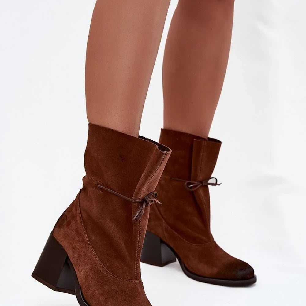 Women's Suede Ankle Boots with Heel