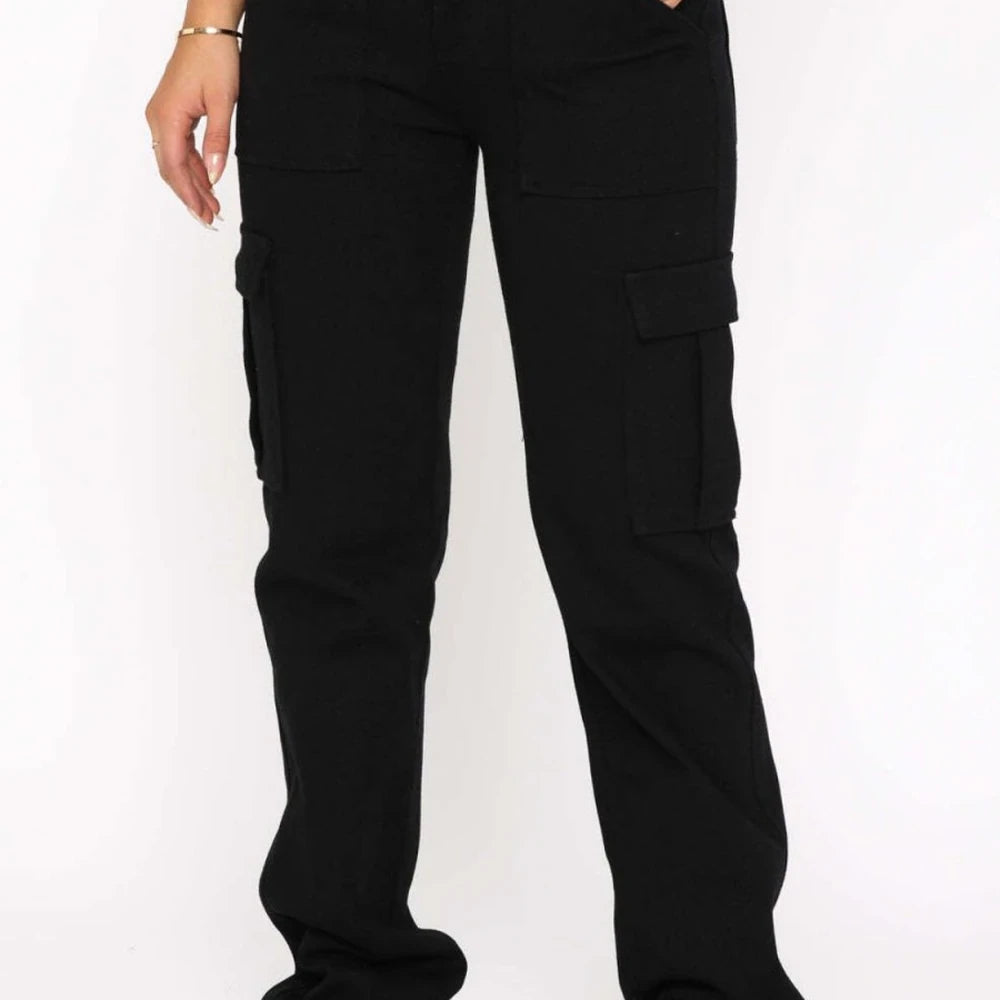 Straight Leg Cargo Pants with Pockets
