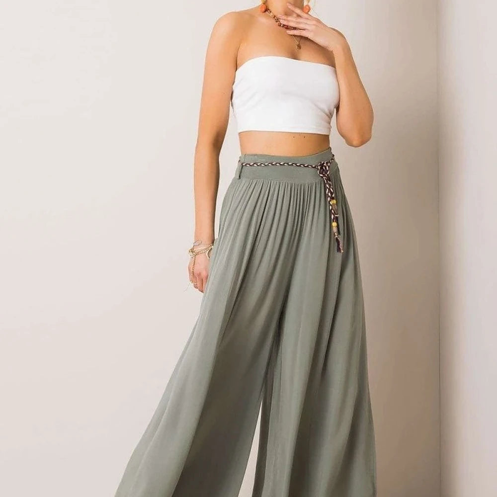High-Waisted Wide-Leg Trousers