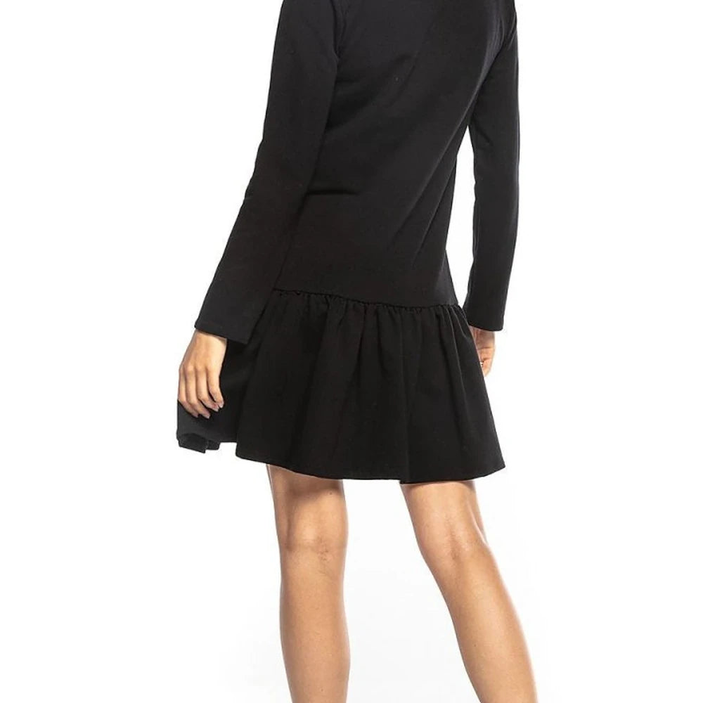 Sporty Midi Sweatshirt Dress with Frill