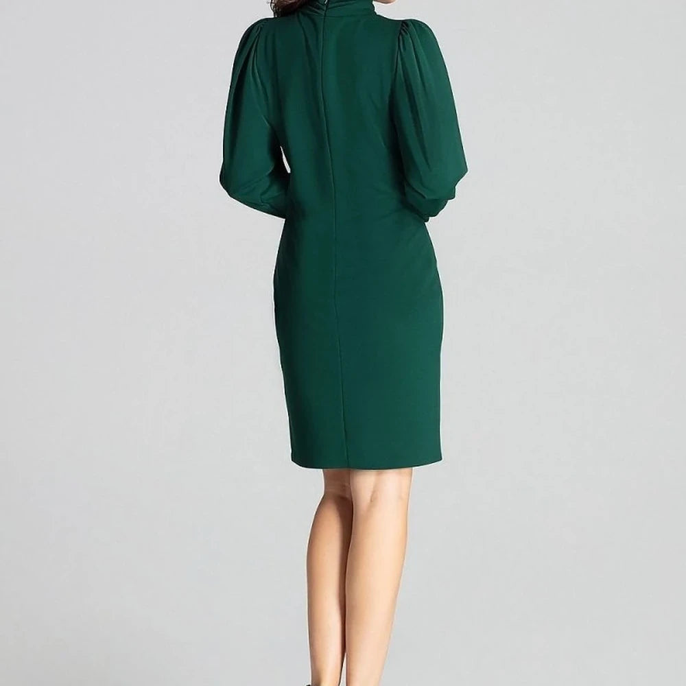 Fitted Midi Dress with Turtleneck