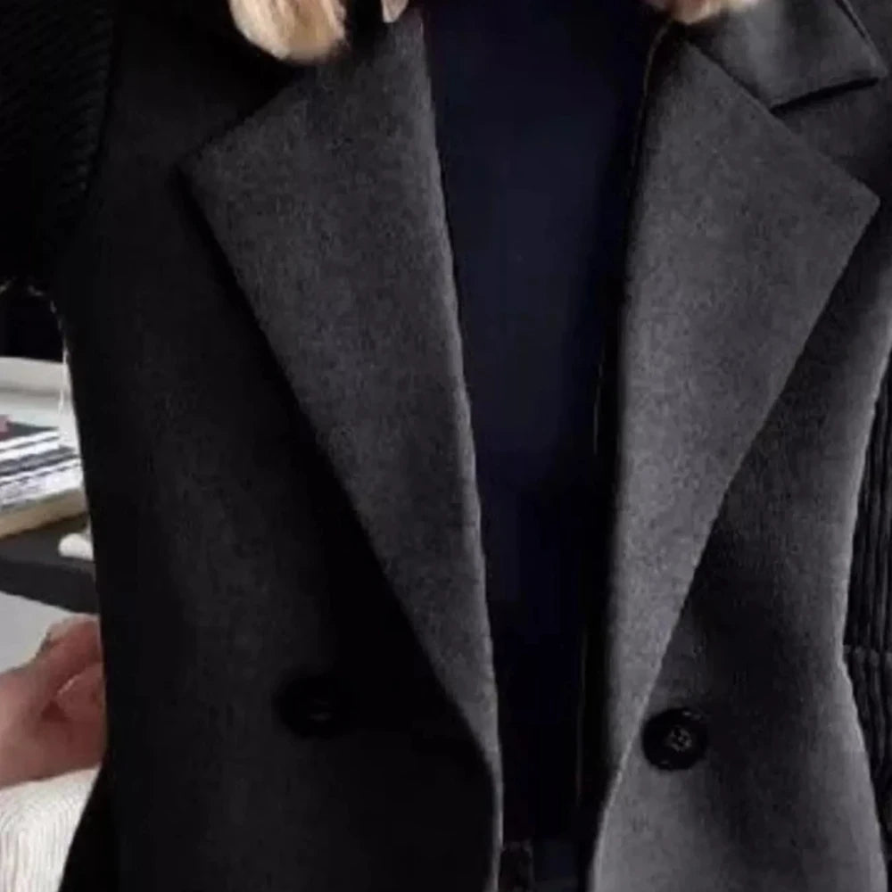 Women's Wool Blend Double-Breasted Blazer