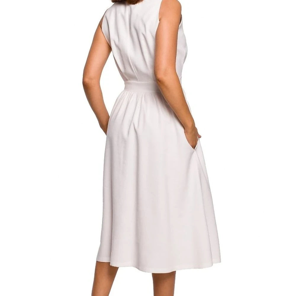 Flared Midi Dress with Belt