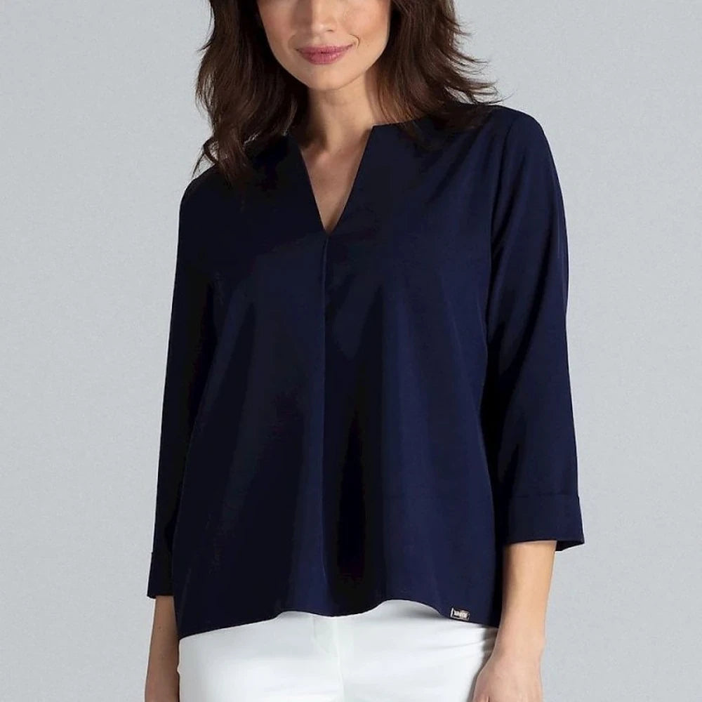 Women's Long Sleeve Pleated Blouse