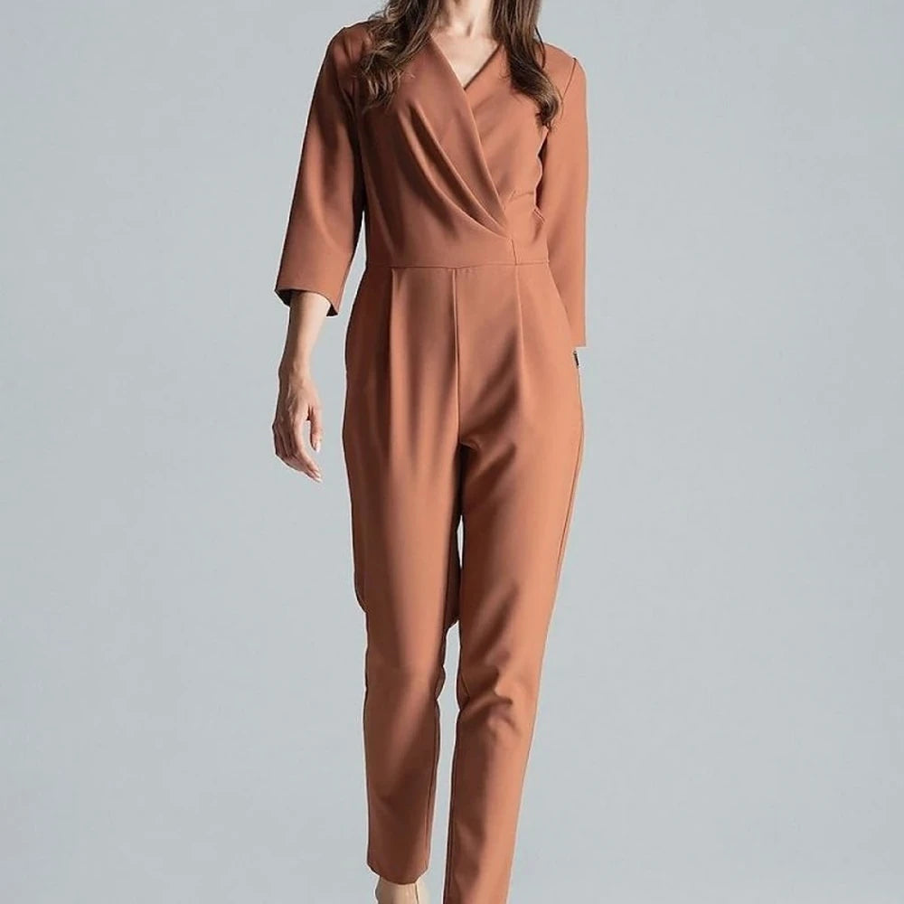 Patterned Jumpsuit with Envelope Neckline