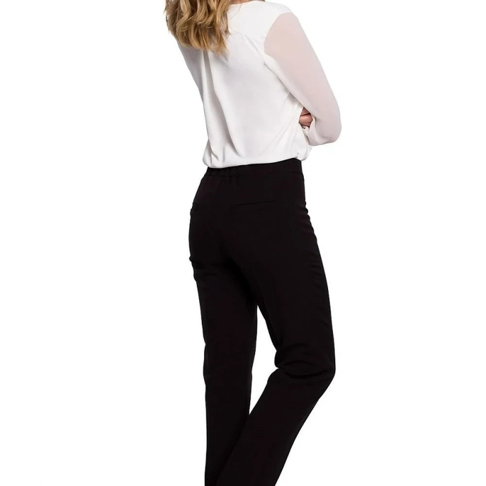 Straight Leg Trousers with Concealed Zip