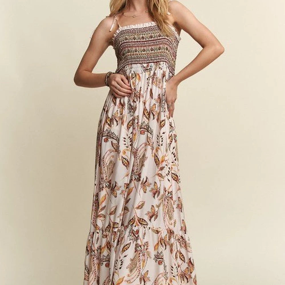 Smocked Cami Dress with Tie Straps