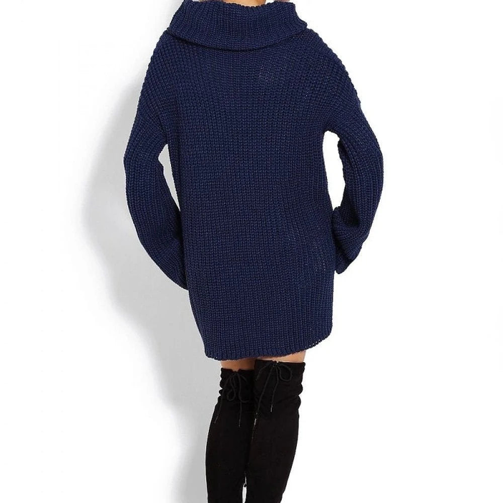 Oversize Jumper with Turtleneck and Flared Sleeves