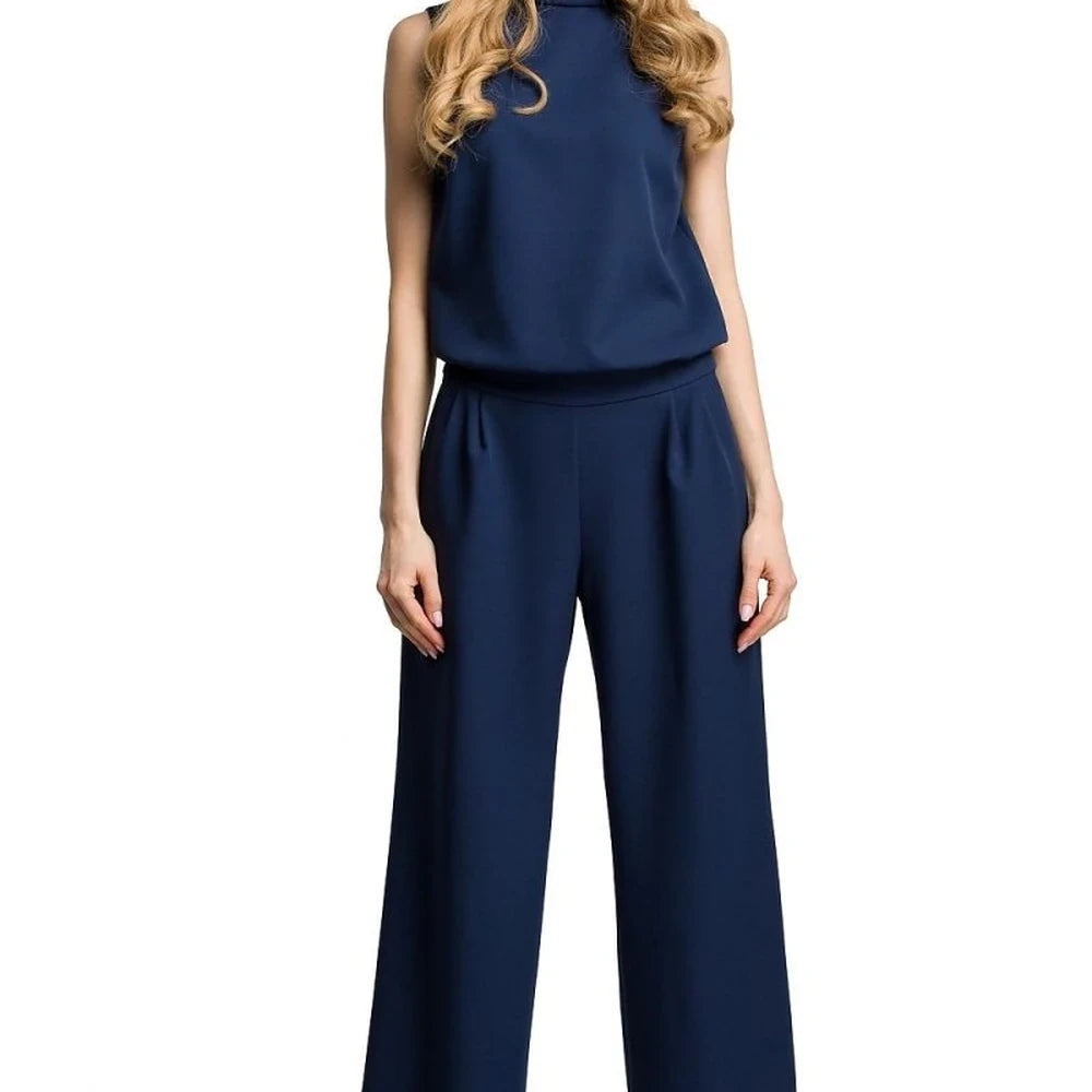 Women's Elegant Pant Suit with Slit Back
