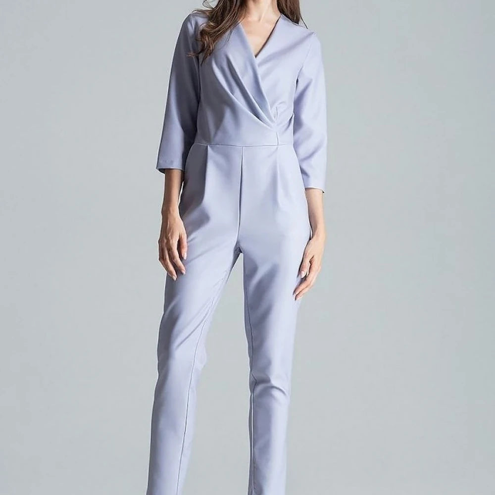 Patterned Jumpsuit with Envelope Neckline