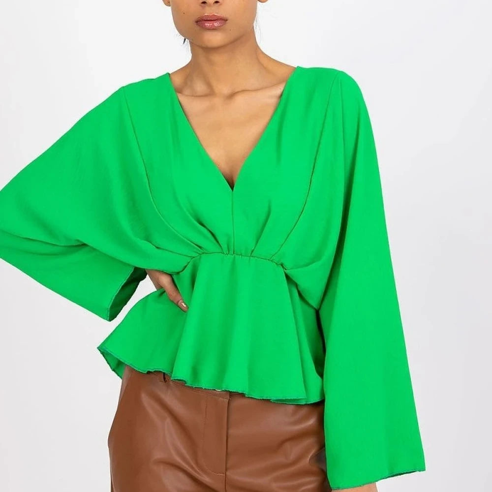 Loose Fit Wide Sleeve Blouse