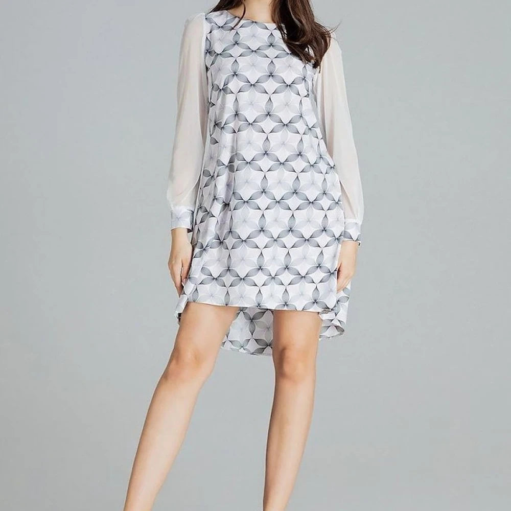 Black Midi Dress with Long Mesh Sleeves