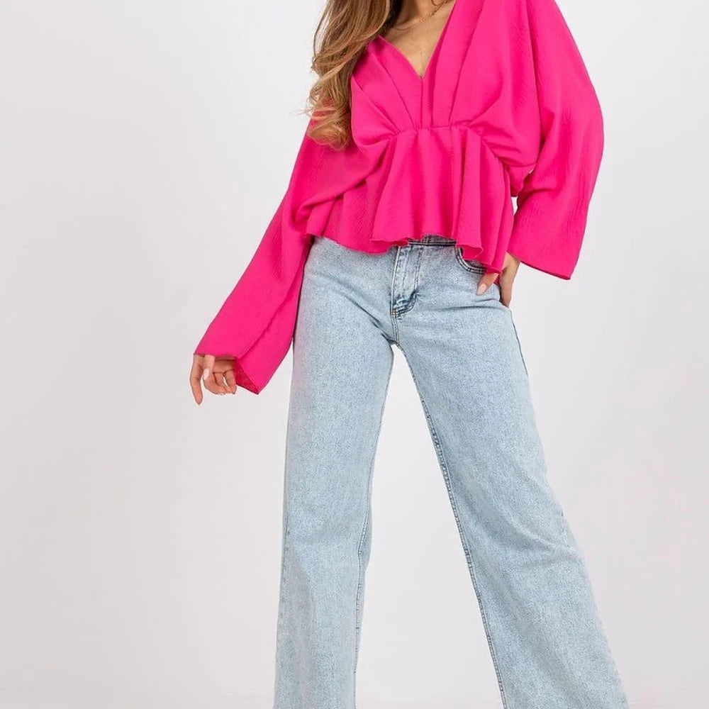 Loose Fit Wide Sleeve Blouse