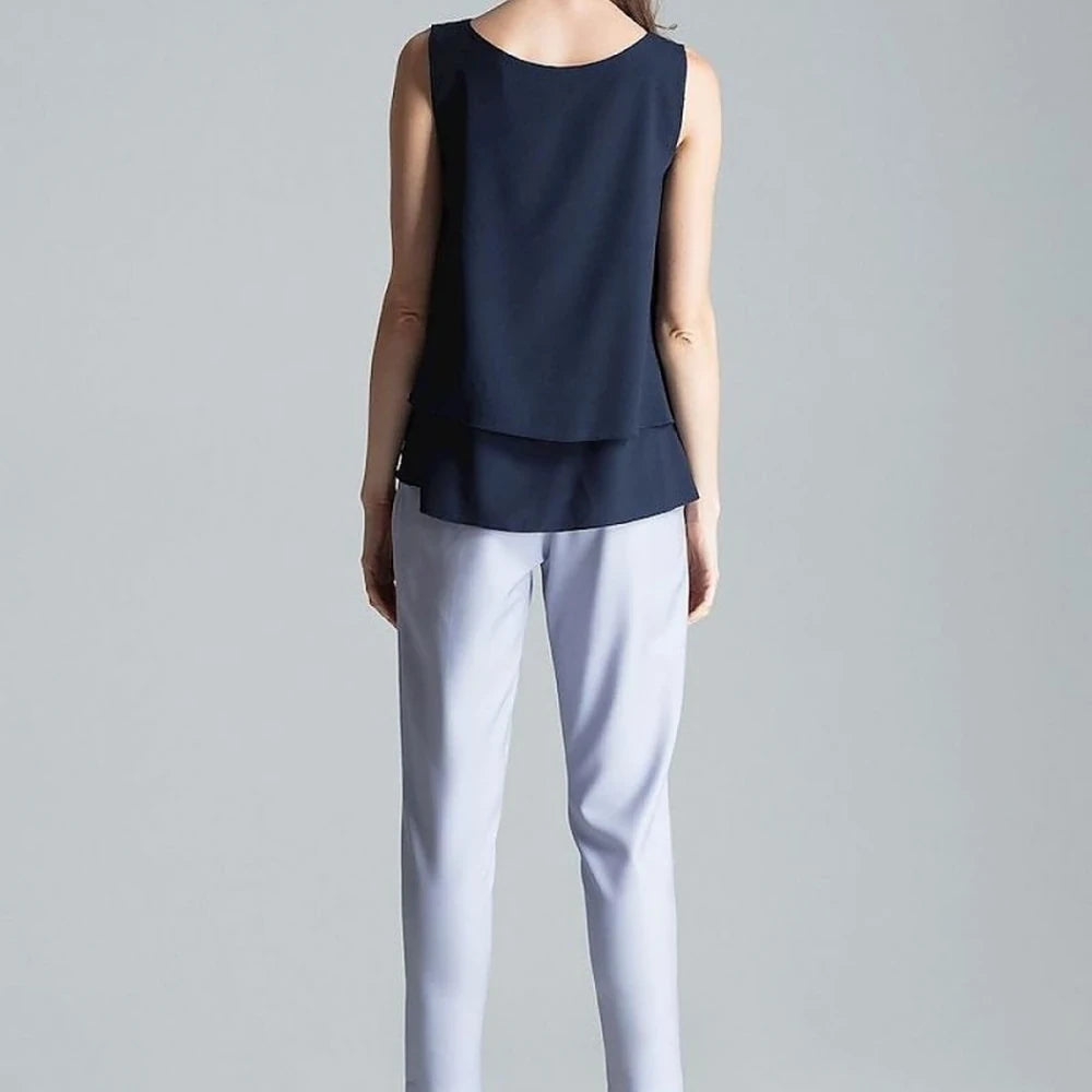 Sleeveless Flared Layer Top
