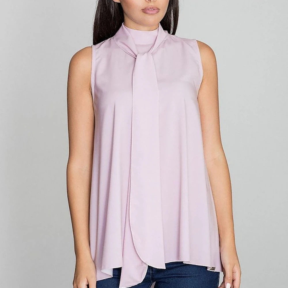 Flared Off-Shoulder Tie Front Blouse