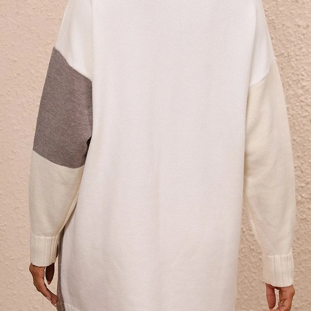 Color Block Mini Sweater Dress