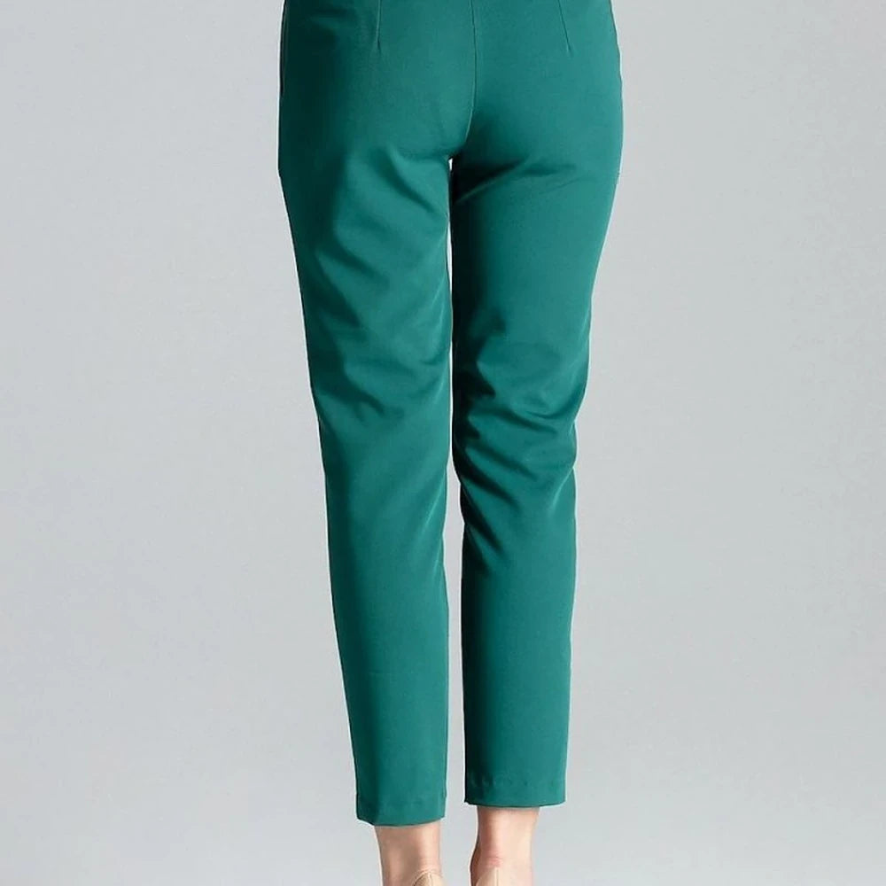 Women's Green Cigarette Trousers