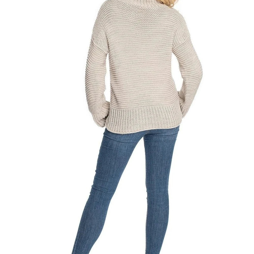 Loose Sleeve Stand Collar Sweater