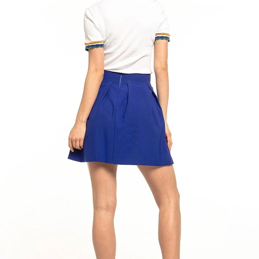 Pleated Mini Skirt with Back Zip