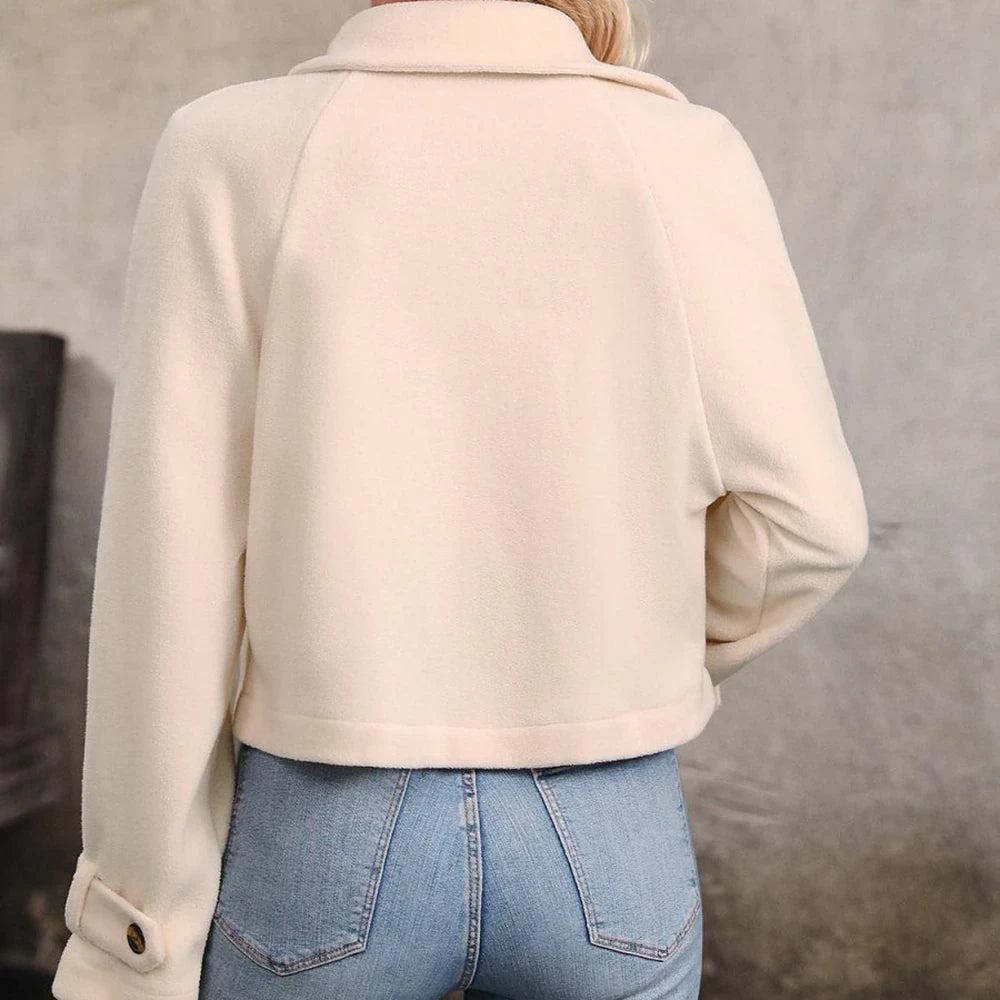 Collared Neck Long Sleeve Jacket