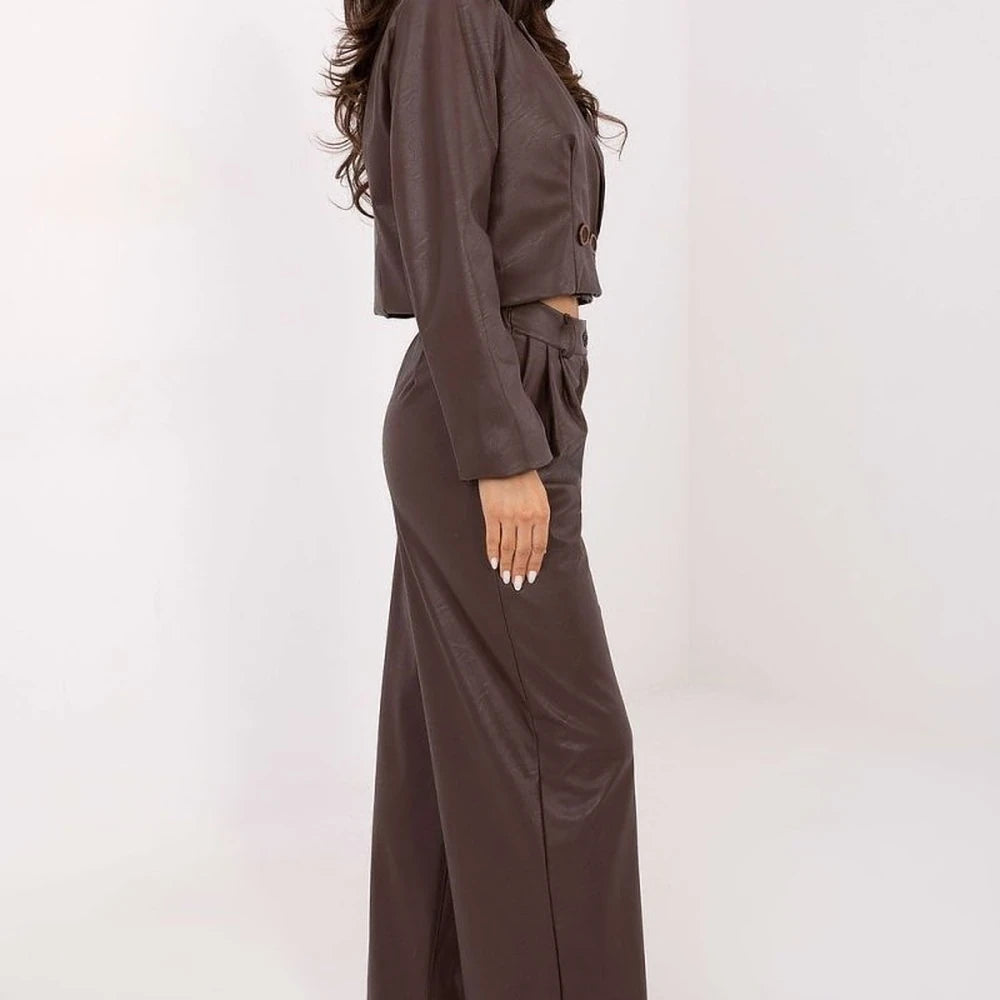 Women's Wide-Leg Eco Leather Trousers