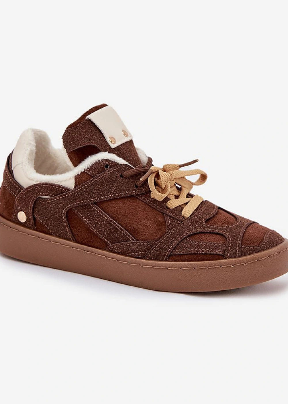 Eco suede fur lined sports shoes