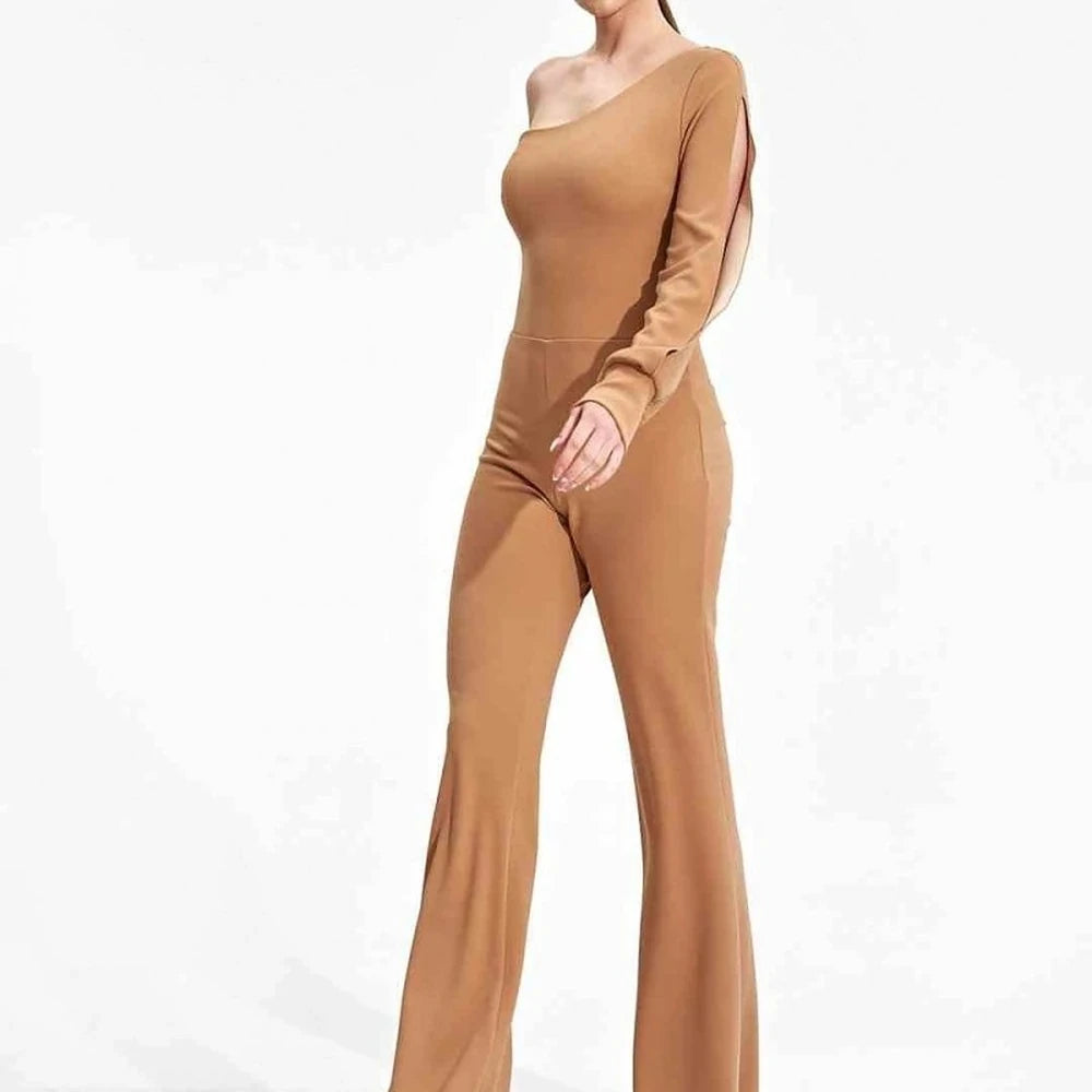Polyester Spandex Wide Leg Jumpsuit