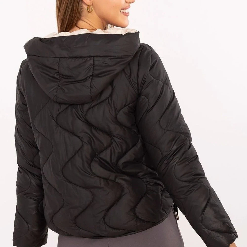 Women's Polyester Quilted Jacket with Hood