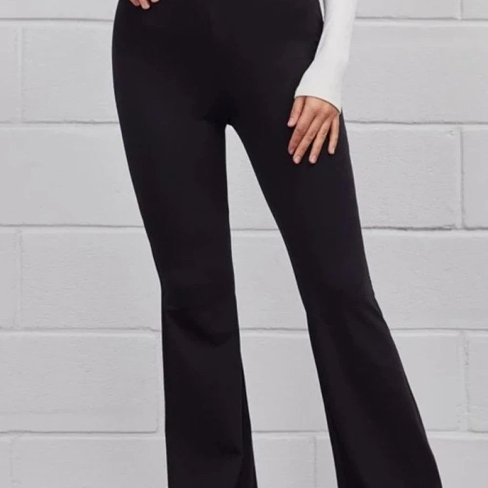 Flared Pull-On Pants with Tie Belt