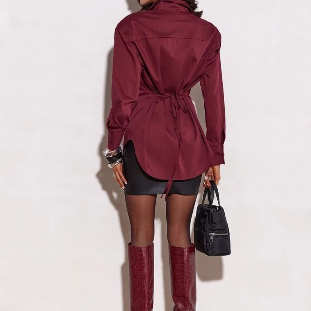 Cotton Blend Long Sleeve Shirt