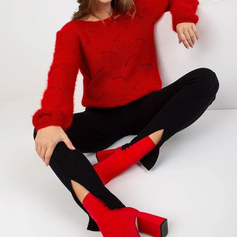 Openwork Mohair Wool Blend Jumper