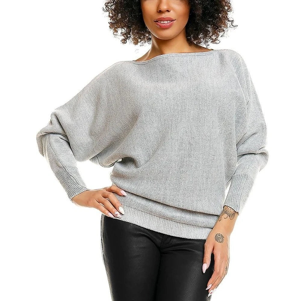 Oversize Pregnancy Sweater with Boat Neck