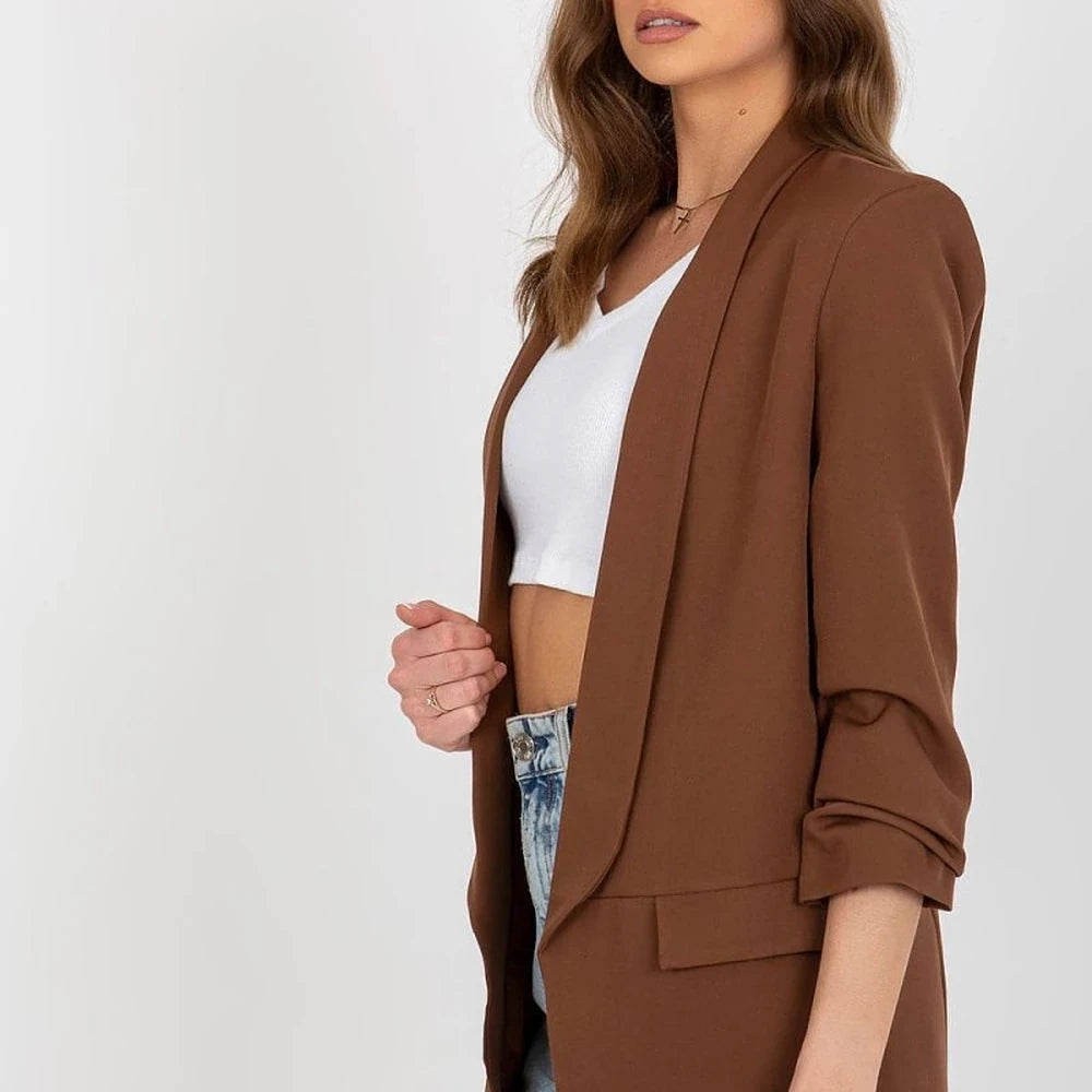 Women's Lined 3/4 Sleeve Unbuttoned Jacket