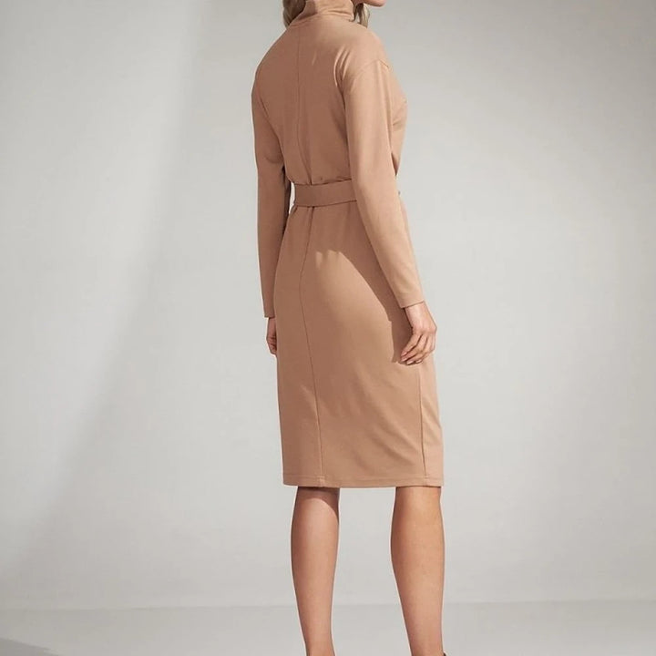 Black Turtleneck Kimono Sleeve Midi Dress