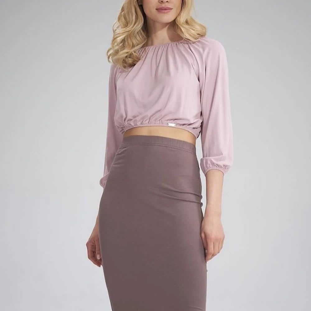 Gathered Short Sleeve Blouse