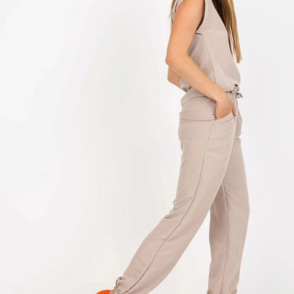 Cotton Blend Blouse & Pants Set