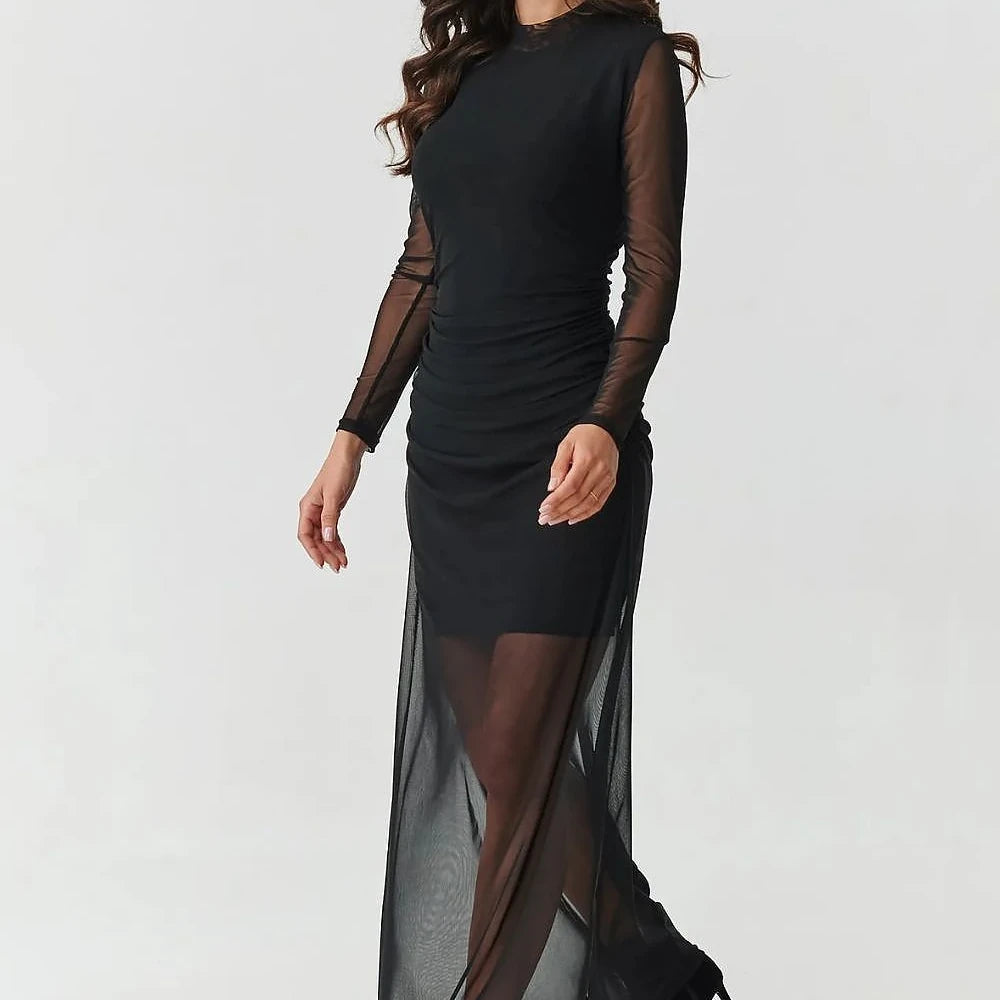 Black Tulle Maxi Dress