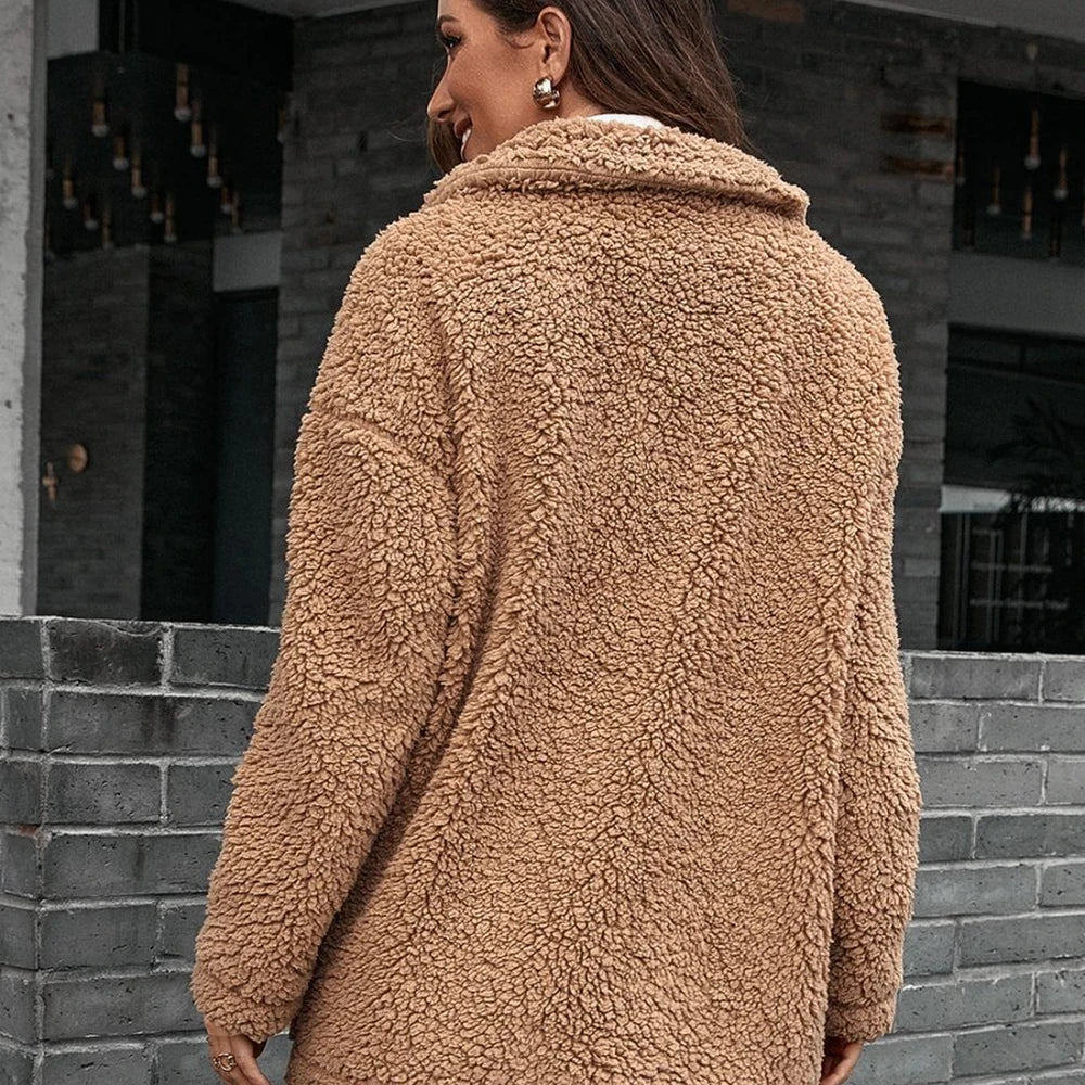 Collared Zip-Up Teddy Jacket