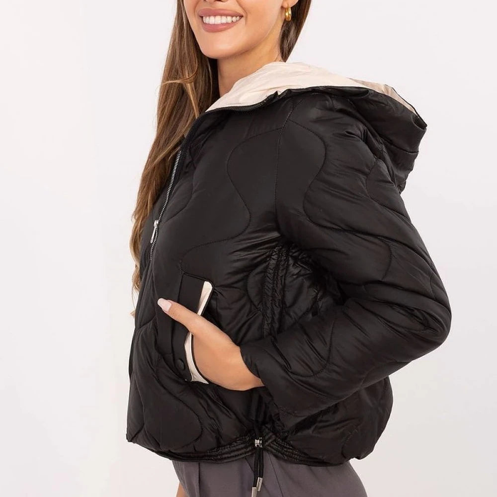Women's Polyester Quilted Jacket with Hood