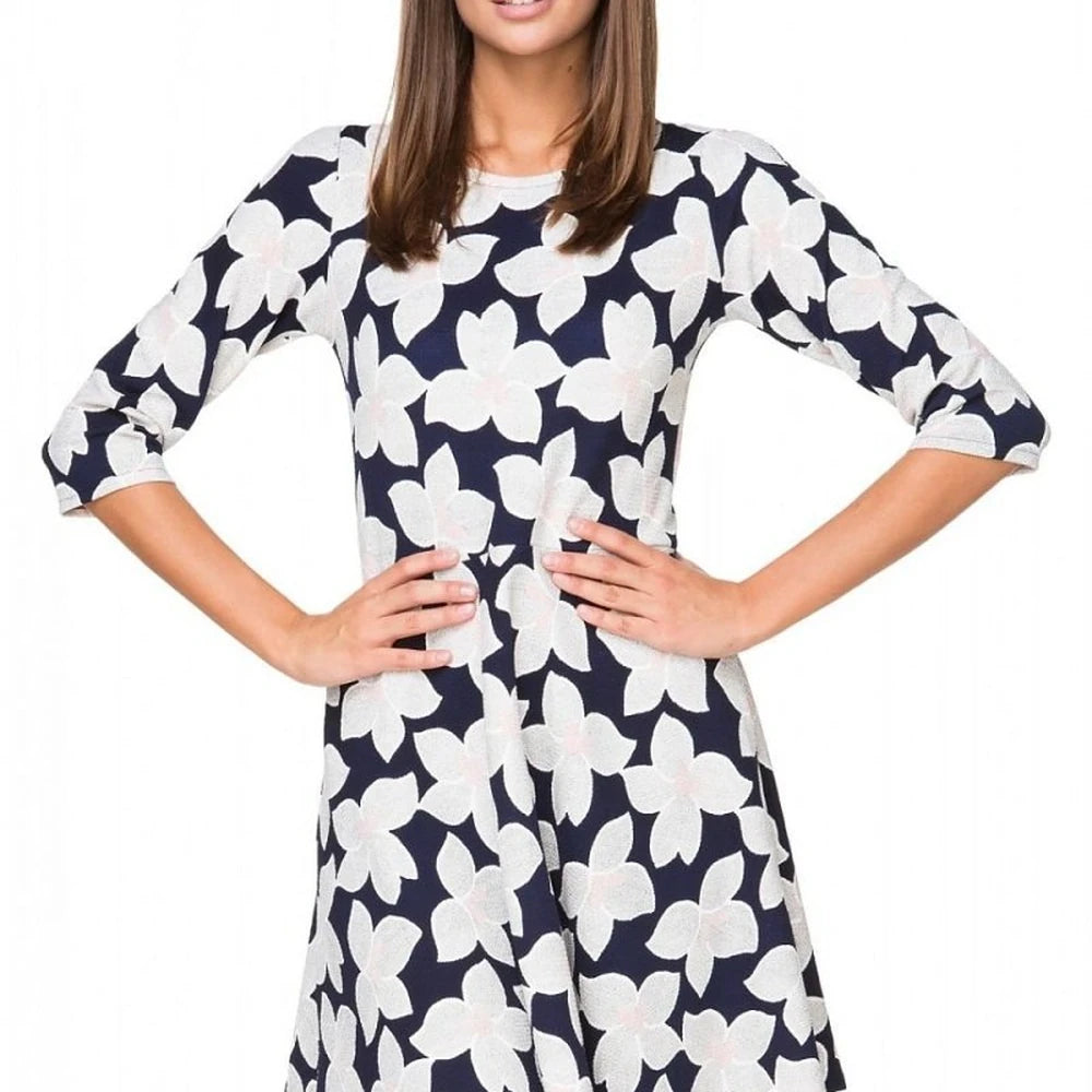 Tessita Flared Knit Boat Neck Dress